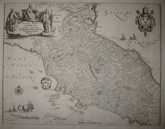 Merian Matthà¤us (1593-1650) Stato della Chiesa con la Toscana 1640 Francoforte